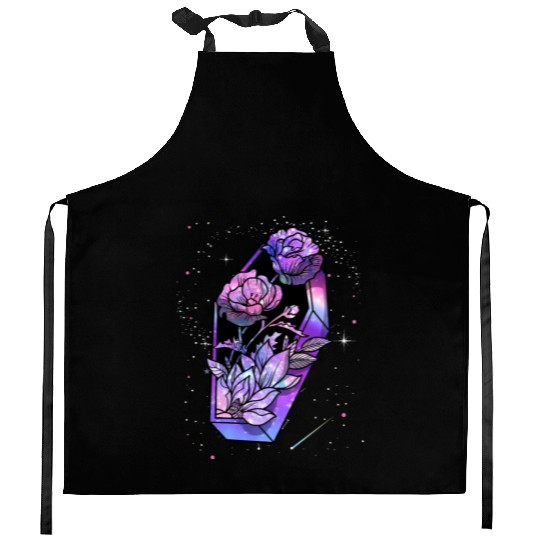 Coffin of Roses Kitchen Aprons