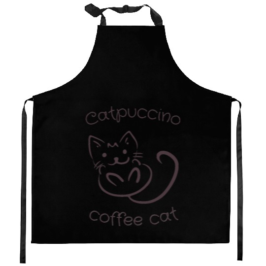 Coffee Cat Catpuccino Kitchen Aprons