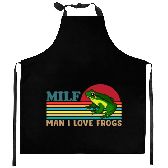 Milf Man I Love Frogs Kitchen Aprons