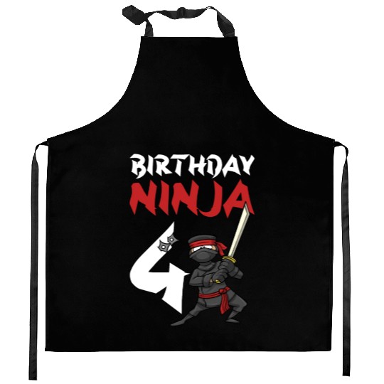 Birthday Party 4 Years Old Japanese Ninja Birthday Kitchen Aprons