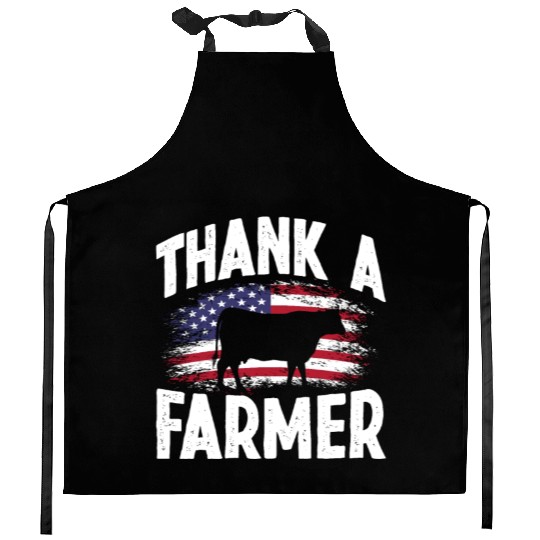 USA Flag Farmer Agriculture Gift Kitchen Aprons