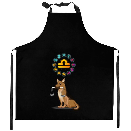 Funny Dog Lover Horoscope Libra Zodiac Sign Cool Kitchen Aprons