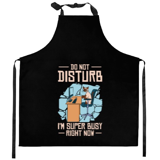 Working Busy Cat Employee Cat Owner Worker Kitchen Aprons