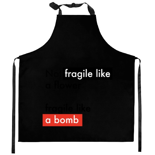 Feminism - Fragile like a bomb - Frida Kahlo Kitchen Aprons
