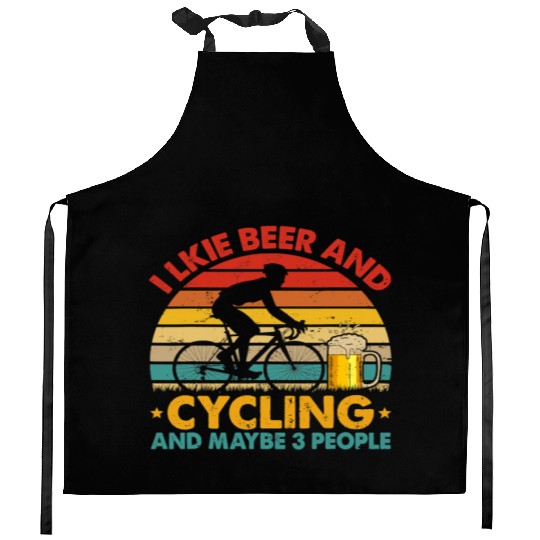 Halloween Vintage Retro I Like Beer And Cycling Kitchen Aprons
