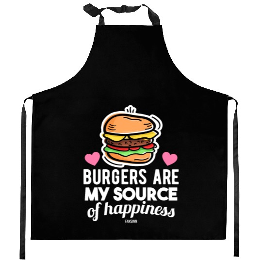 unhealthy delicious fast food burger Kitchen Aprons