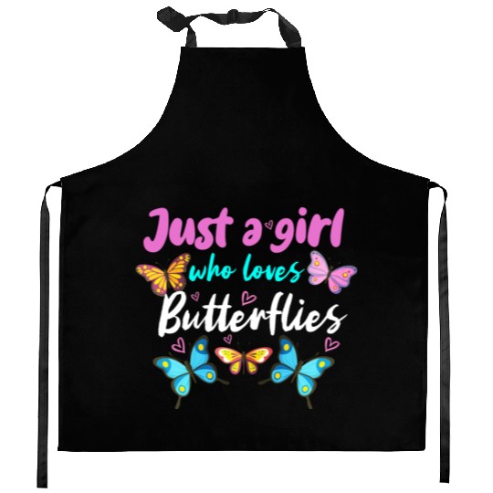 Just A Girl Who Loves Butterflies Kitchen Aprons