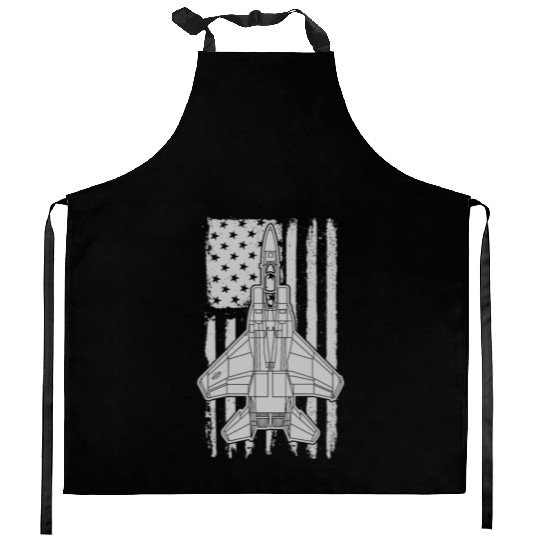 F-15 Eagle Fighter Jet Airplane American Flag F15 Kitchen Aprons