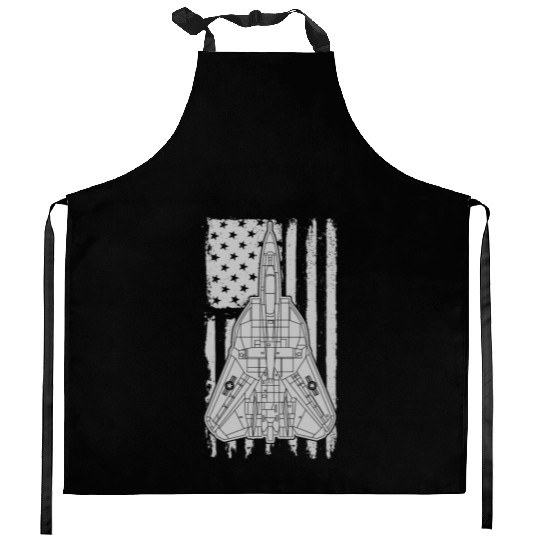 F-14 Tomcat Fighter Jet Airplane American Flag F14 Kitchen Aprons
