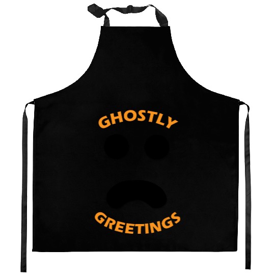Ghostly Greetings, Halloween Ghostly Greetings Kitchen Aprons