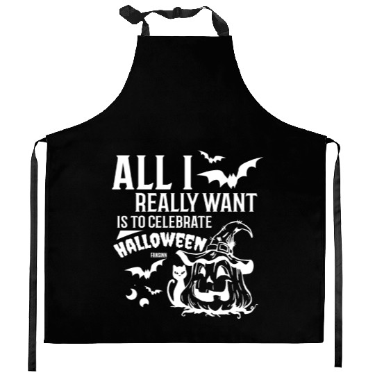 Halloween witch pumpkin gift Kitchen Aprons