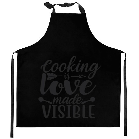 Cooking is love Kitchen Aprons
