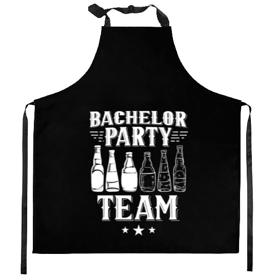 Bachelor Party Team Bride Groom Kitchen Aprons