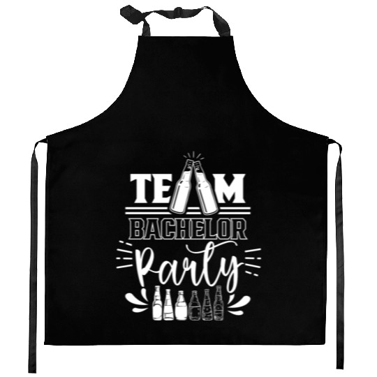 Team Bachelor Party Bride Groom Kitchen Aprons