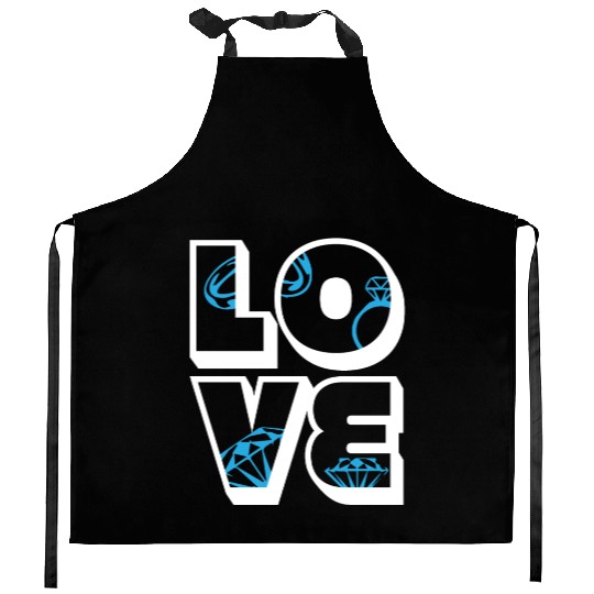 Jewelry Love Diamond Stone Jewellery Gemstone Kitchen Aprons