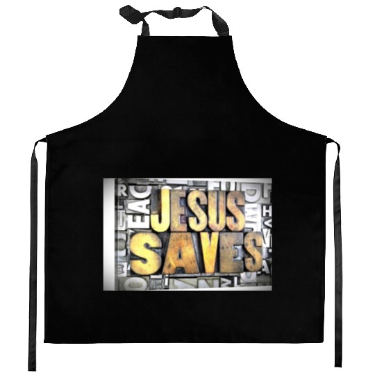 jesus saves Kitchen Aprons