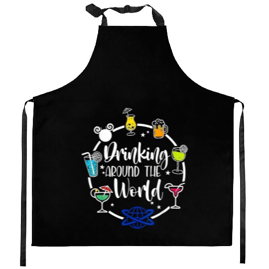 Drinking Around The World Kitchen Aprons