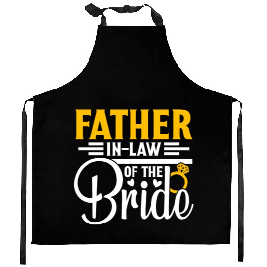 Father in Law Of The Bride Wedding Party Matching Kitchen Aprons
