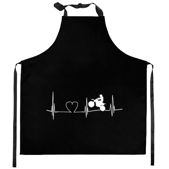 motorcycle heartbeat Kitchen Aprons