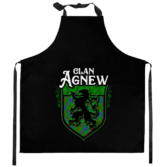 Clan Agnew Scottish Tartan Rampant Lion Celtic Kitchen Aprons