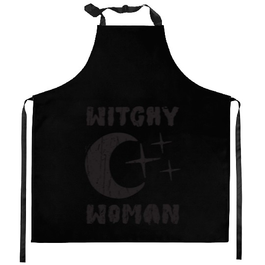 Witchy Woman - magic halloween Kitchen Aprons