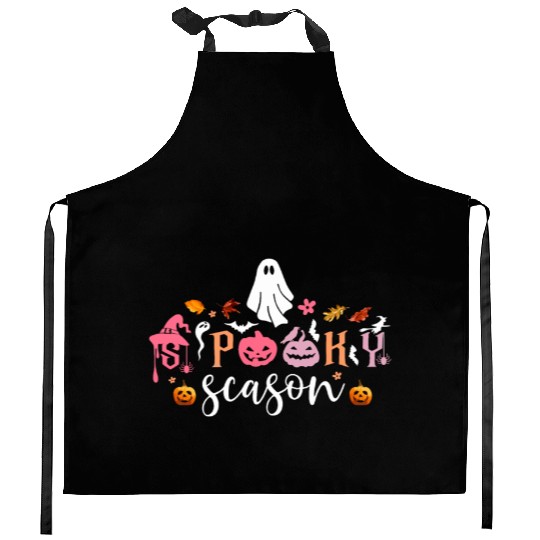 Funny Halloween Retro Spooky Season Kitchen Aprons