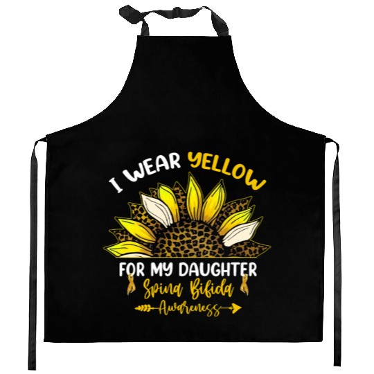 I Wear Yellow For My Daughter Spina Bifida Kitchen Aprons