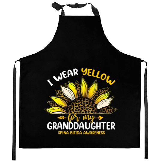 I Wear Yellow For My Granddaughter Spina Bifida Kitchen Aprons