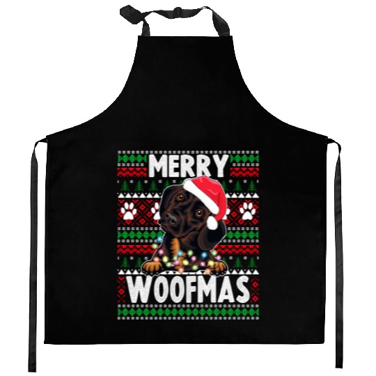 Cute Dog Pajama - Dachshund Dog Lover Christmas Kitchen Aprons