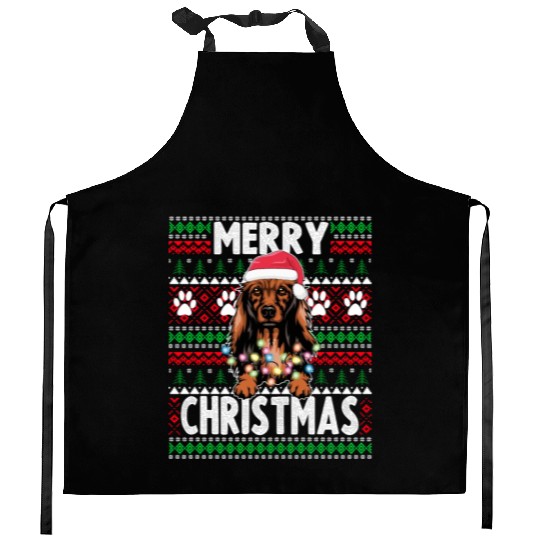 Cute Dog Pajama - Long Coat Dachshund Dog Lover Ch Kitchen Aprons