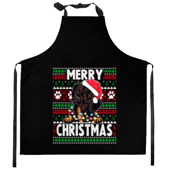 Cute Dog Pajama - Dachshund Dog Lover Christmas Kitchen Aprons
