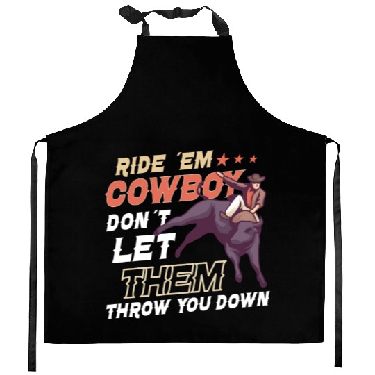 Rodeo Bull Riding Livestock Show Farmer Cattle Kitchen Aprons