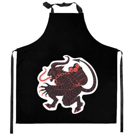 krampus Kitchen Aprons