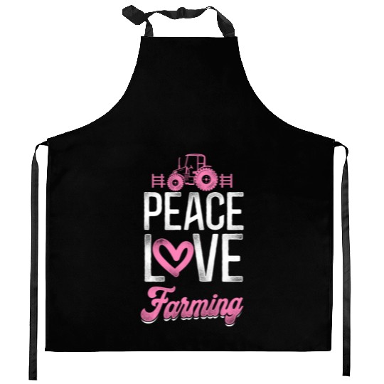 Farming Farmer Girl Tractor Kitchen Aprons