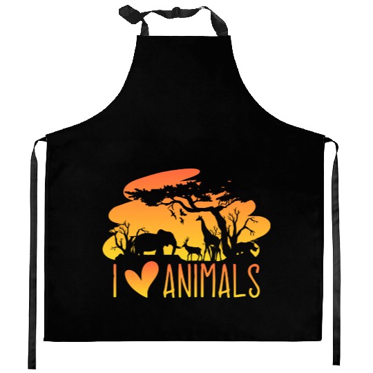 Wild Animal Lover Safari Sunset African Kitchen Aprons