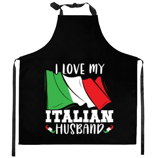 I Love My Italian Husband Europe Country Italy Kitchen Aprons