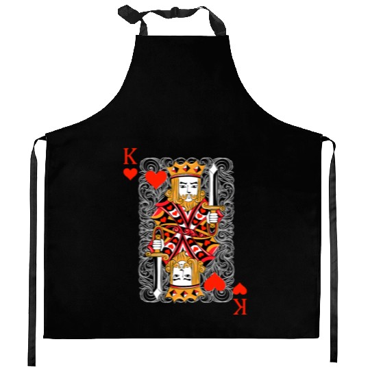 King of Hearts Blackjack Cards Poker 21 K Couple M Kitchen Aprons