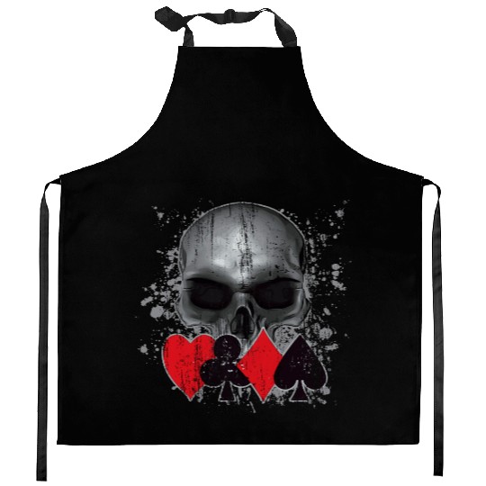 Heavy Metal Punk Poker Skull Kitchen Aprons