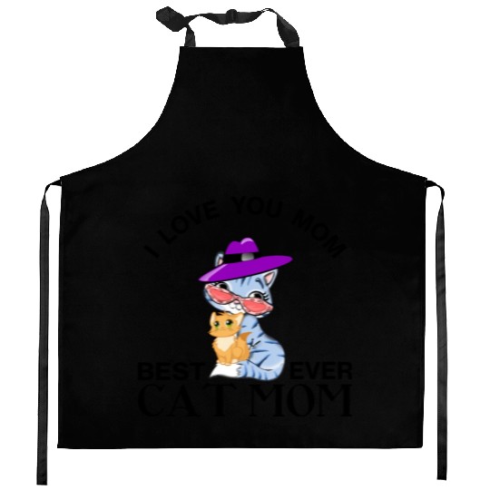 best cat mom ever Kitchen Aprons