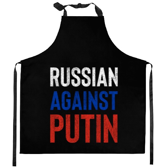 Russian against Putin russia flag grunge Kitchen Aprons