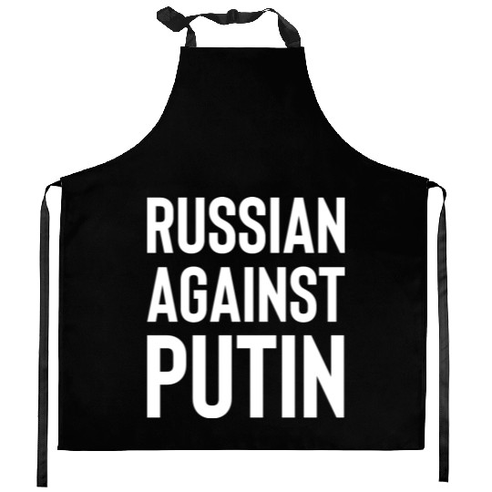 Russian against Putin white Kitchen Aprons
