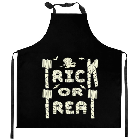 Trick or treat funny mummy Kitchen Aprons