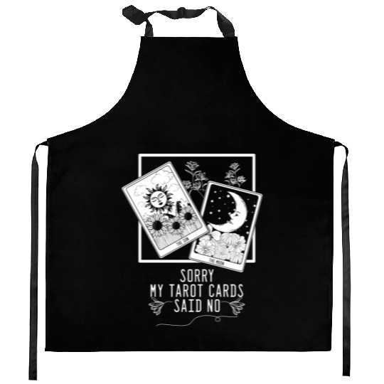 Gothic Moon Sun Tarot Card Said No Halloween Kitchen Aprons