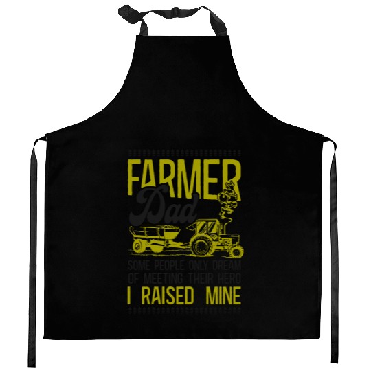 Farming Farmer Dad Father Tractor Kitchen Aprons