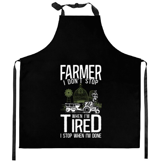 Farming Farmer Tractor Vintage Kitchen Aprons