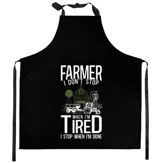 Farming Farmer Tractor Vintage Kitchen Aprons