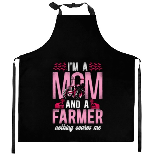 Farming Farmer Mom Mother Tractor Kitchen Aprons