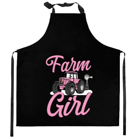 Farming Farmer Girl Tractor Farm Kitchen Aprons