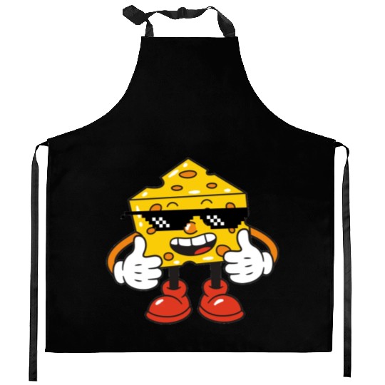 thug life cheese Kitchen Aprons