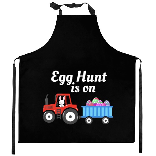 Egg Hunt is On Easter Sunday Christian Holiday Kitchen Aprons